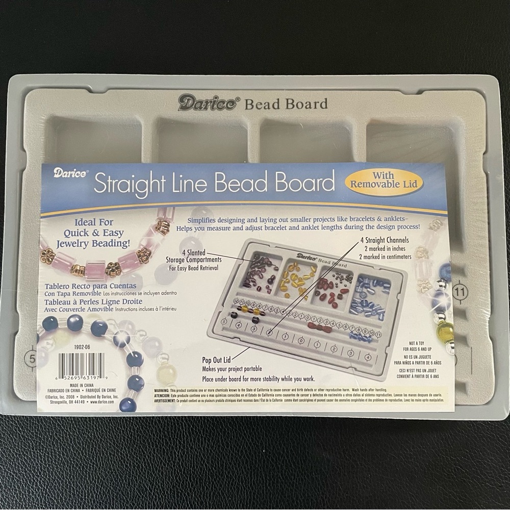 New Darice straight line bead board with lid